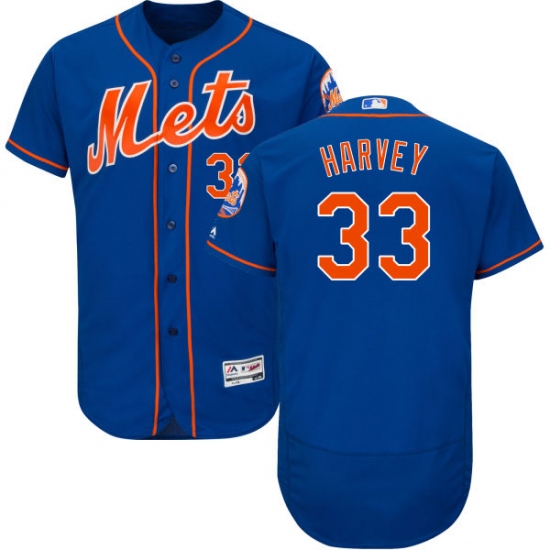Men's Majestic New York Mets #33 Matt Harvey Royal Blue Alternate Flex Base Authentic Collection MLB Jersey - Ujersey