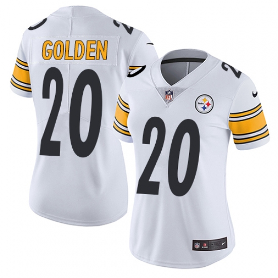 Women's Nike Pittsburgh Steelers #20 Robert Golden White Vapor Untouchable Elite Player NFL Jersey - Ujersey