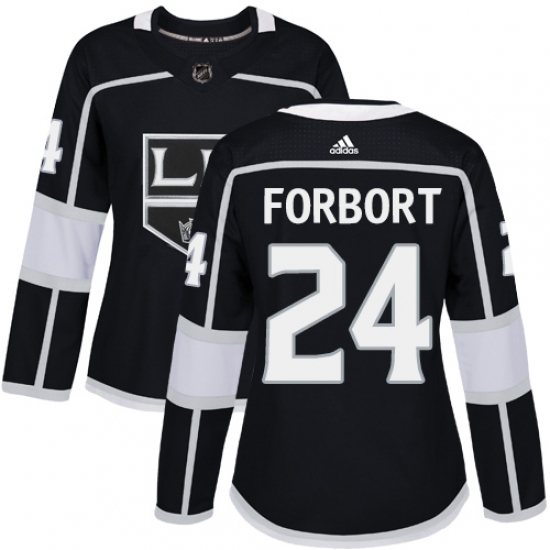 Women's Adidas Los Angeles Kings #24 Derek Forbort Authentic Black Home NHL Jersey - Ujersey