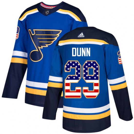 Youth Adidas St. Louis Blues #29 Vince Dunn Authentic Blue USA Flag Fashion NHL Jersey - Ujersey