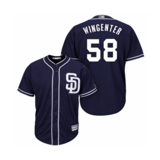 Youth San Diego Padres #58 Trey Wingenter Authentic Navy Blue Alternate 1 Cool Base Baseball Player Jersey - Ujersey