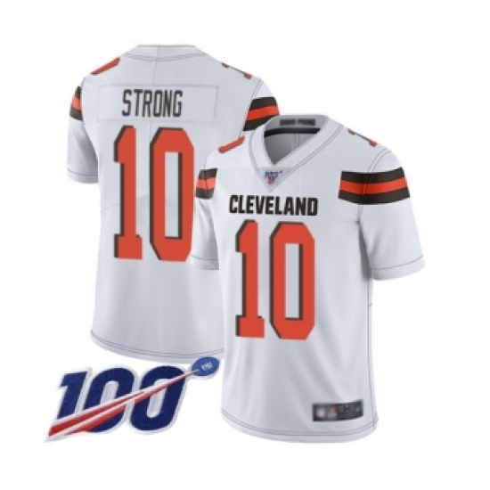 Men's Cleveland Browns #10 Jaelen Strong White Vapor Untouchable Limited Player 100th Season Football Jersey - Ujersey