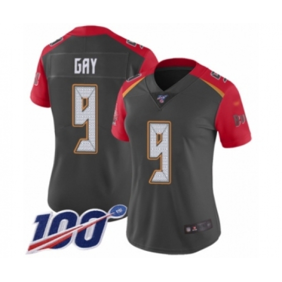 Women's Tampa Bay Buccaneers #9 Matt Gay Limited Gray Inverted Legend 100th Season Football Jersey - Ujersey