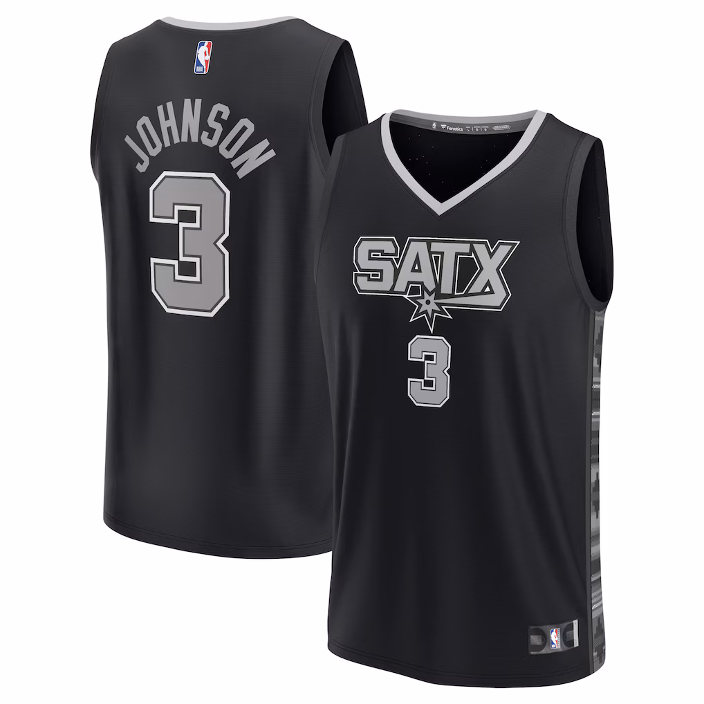 Men's San Antonio Spurs Keldon Johnson Fanatics Black Fast Break Replica Player Jersey - Statement Edition - ujerseystore