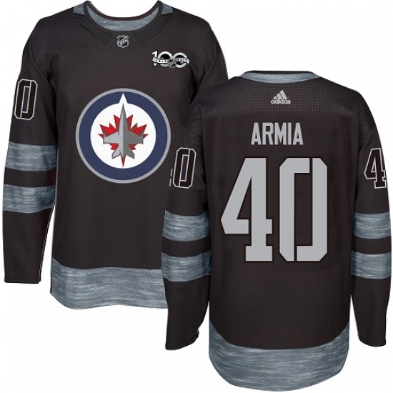 Men's Adidas Winnipeg Jets #40 Joel Armia Premier Black 1917-2017 100th Anniversary NHL Jersey - Ujersey