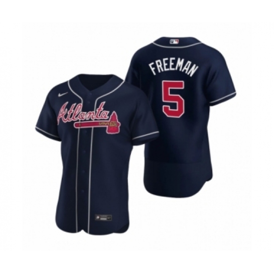 Men's Atlanta Braves #5 Freddie Freeman Nike Navy Authentic 2020 Alternate Jersey - Ujersey