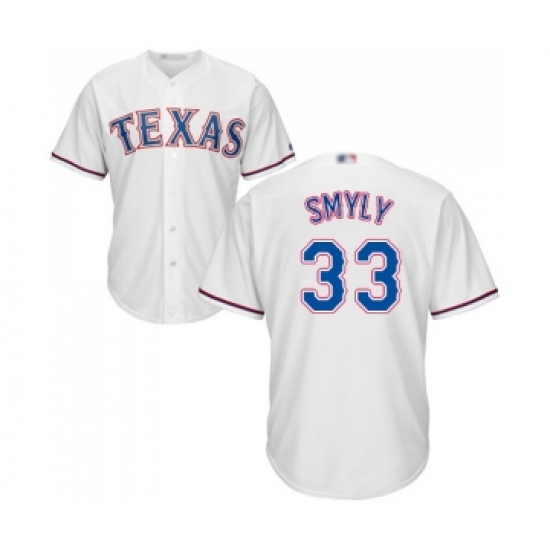 Men's Texas Rangers #33 Drew Smyly Replica White Home Cool Base Baseball Jersey - Ujersey