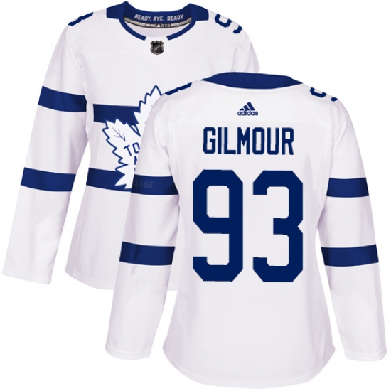 Women's Adidas Toronto Maple Leafs #93 Doug Gilmour Authentic White 2018 Stadium Series NHL Jersey - Ujersey