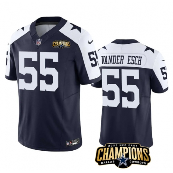Men's Dallas Cowboys #55 Leighton Vander Esch Navy White 2023 F.U.S.E. NFC East Champions Football Stitched Jersey - Ujersey