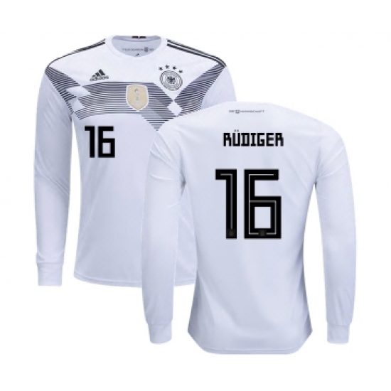 Germany #16 Rudiger Home Long Sleeves Kid Soccer Country Jersey