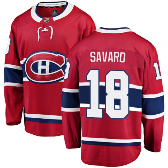 Men's Montreal Canadiens #18 Serge Savard Authentic Red Home Fanatics Branded Breakaway NHL Jersey - Ujersey