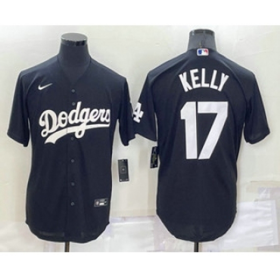 Men's Los Angeles Dodgers #17 Joe Kelly Black Turn Back The Clock Stitched Cool Base Jersey - Ujersey