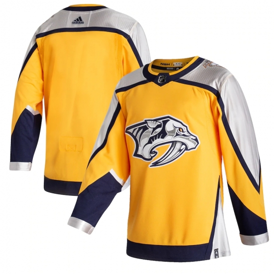 Men's Nashville Predators adidas Blank Yellow 2020-21 Reverse Retro Authentic Jersey