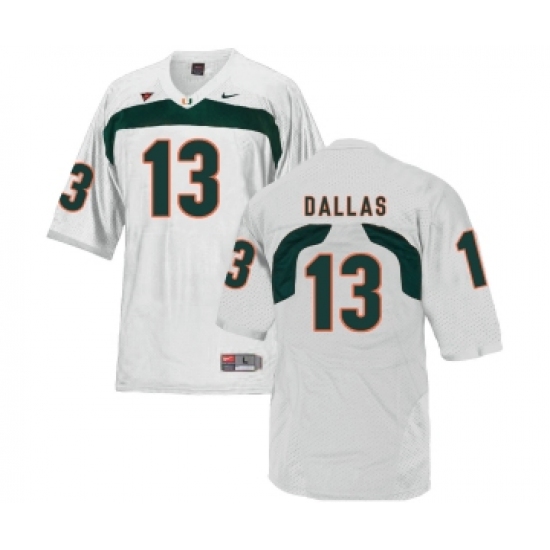 Miami Hurricanes 13 DeeJay Dallas White College Football Jersey - Ujersey