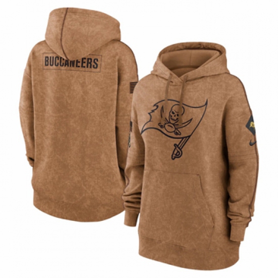 Women's Tampa Bay Buccaneers Nike Brown 2023 Salute to Service Pullover Hoodie - Ujersey