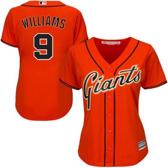 Women's Majestic San Francisco Giants #9 Matt Williams Authentic Orange Alternate Cool Base MLB Jersey - Ujersey