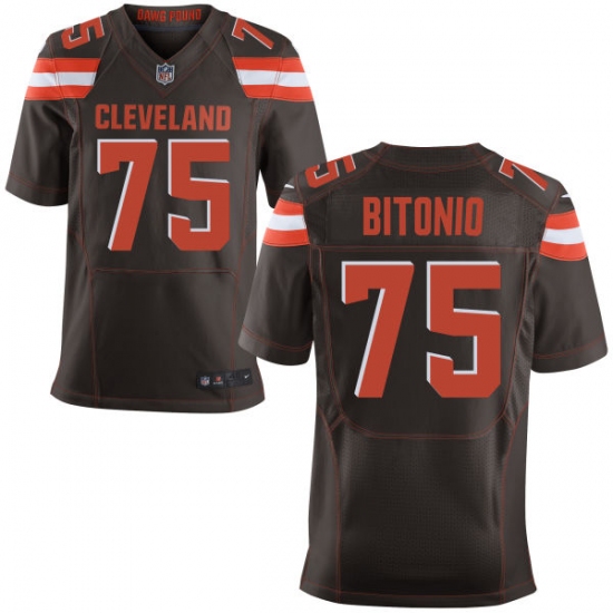 Men's Nike Cleveland Browns #75 Joel Bitonio Elite Brown Team Color NFL Jersey - Ujersey