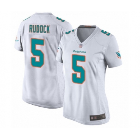 Women's Miami Dolphins #5 Jake Rudock Game White Football Jersey - Ujersey