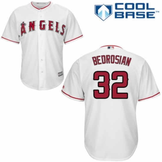 Youth Majestic Los Angeles Angels of Anaheim #32 Cam Bedrosian Replica White Home Cool Base MLB Jersey - Ujersey