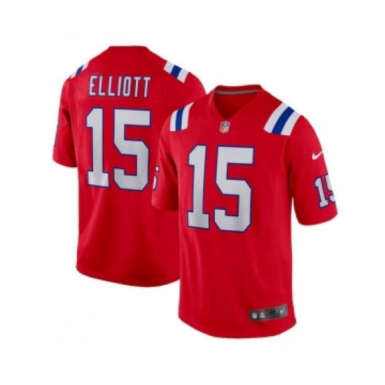 Men's Nike New England Patriots #15 Ezekiel Elliott Red Stitched Limited Jersey - Ujersey