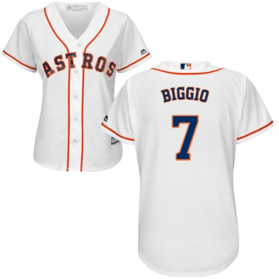 Women's Majestic Houston Astros #7 Craig Biggio Replica White Home Cool Base MLB Jersey - Ujersey