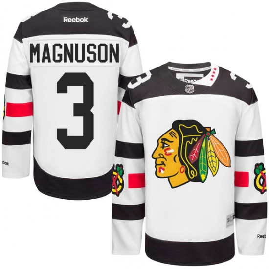 Men's Reebok Chicago Blackhawks #3 Keith Magnuson Premier White 2016 Stadium Series NHL Jersey - Ujersey