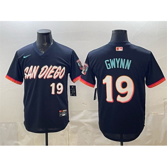 Men's San Diego Padres #19 Tony Gwynn Obsidian 2026 City Connect Stadium Stitched Baseball Jersey - Ujersey