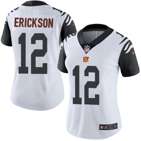 Women's Nike Cincinnati Bengals #12 Alex Erickson Limited White Rush Vapor Untouchable NFL Jersey - Ujersey