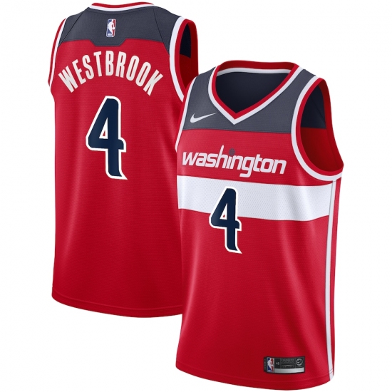 Men's Washington Wizards #4 Russell Westbrook Nike Red 2020-21 Swingman Jersey - Ujersey