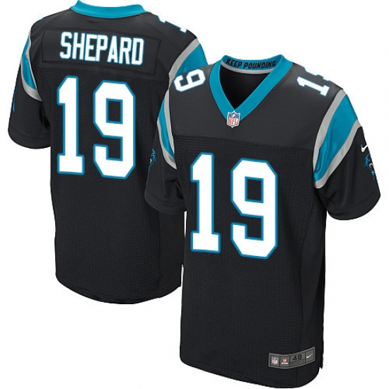 Men's Nike Carolina Panthers #19 Russell Shepard Elite Black Team Color NFL Jersey - Ujersey