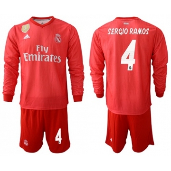 Real Madrid #4 Sergio Ramos Third Long Sleeves Soccer Club Jersey