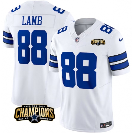 Men's Dallas Cowboys #88 CeeDee Lamb White 2023 F.U.S.E. NFC East Champions Football Stitched Jersey - Ujersey