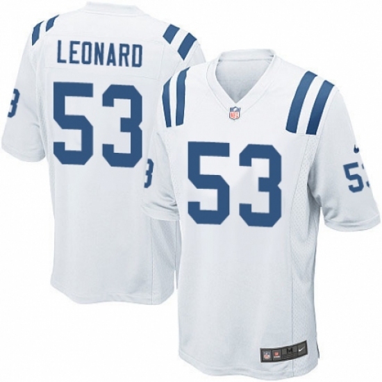 Men's Nike Indianapolis Colts #53 Darius Leonard Game White NFL Jersey