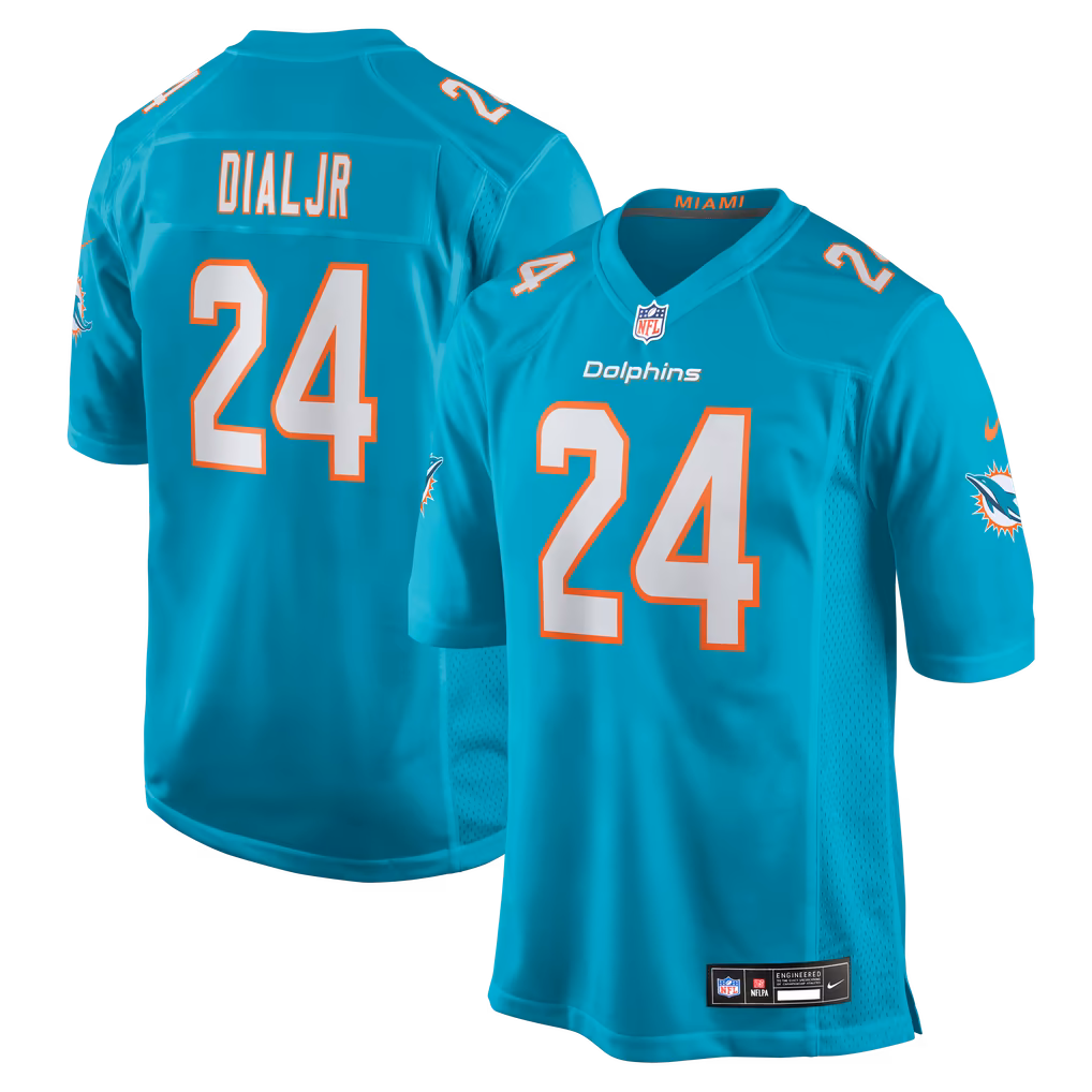 Men's Miami Dolphins Marcellas Dial Jr. Nike Aqua Team Game Jersey - U-jersey