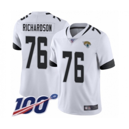 Men's Jacksonville Jaguars #76 Will Richardson White Vapor Untouchable Limited Player 100th Season Football Jersey - Ujersey