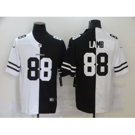 Men's Dallas Cowboys #88 CeeDee Lamb Black White Limited Split Fashion Football Jersey - Ujersey