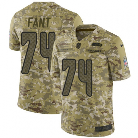 Youth Nike Seattle Seahawks #74 George Fant Limited Camo 2018 Salute to Service NFL Jersey - Ujersey