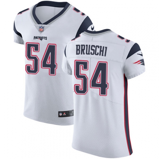Men's Nike New England Patriots #54 Tedy Bruschi White Vapor Untouchable Elite Player NFL Jersey - Ujersey