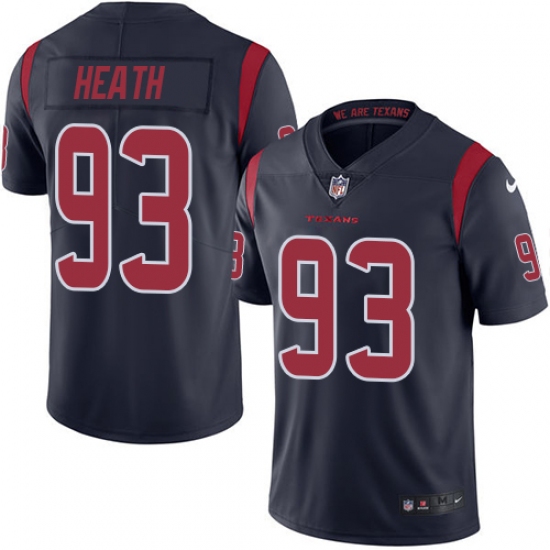 Men's Nike Houston Texans #93 Joel Heath Limited Navy Blue Rush Vapor Untouchable NFL Jersey - Ujersey
