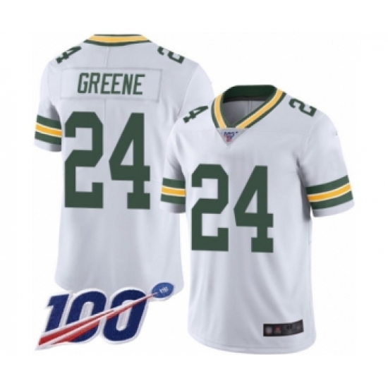 Men's Green Bay Packers #24 Raven Greene White Vapor Untouchable Limited Player 100th Season Football Jersey - Ujersey