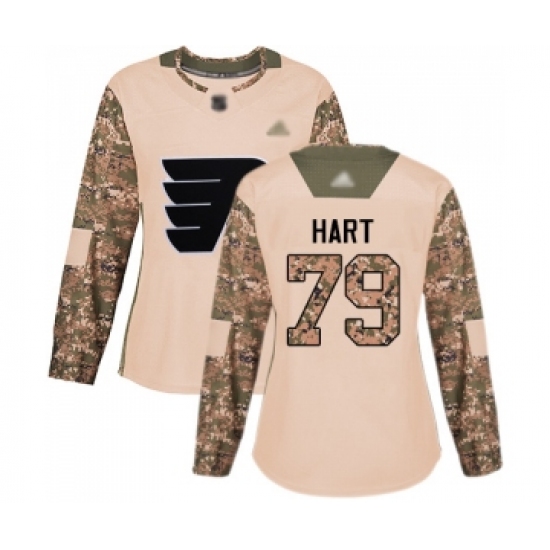 Women's Philadelphia Flyers #79 Carter Hart Authentic Camo Veterans Day Practice Hockey Jersey - Ujersey
