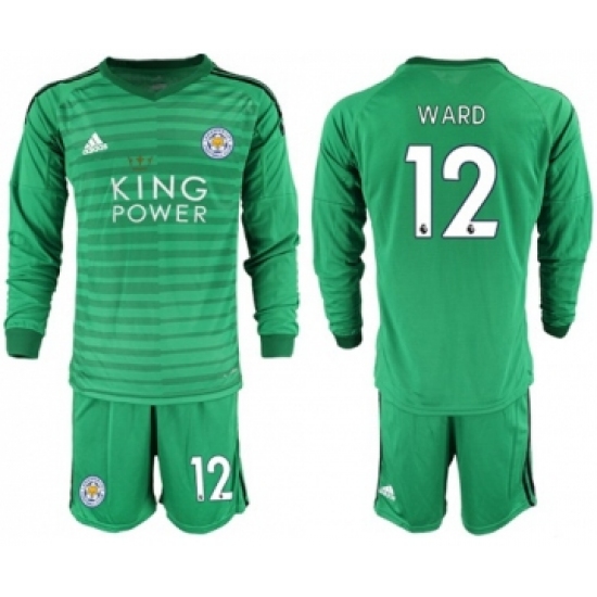 Leicester City #12 Ward Green Goalkeeper Long Sleeves Soccer Club Jersey