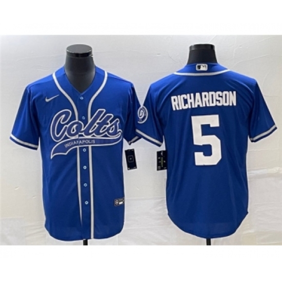 Men's Indianapolis Colts #5 Anthony Richardson Royal Cool Base Stitched Baseball Jersey - Ujersey