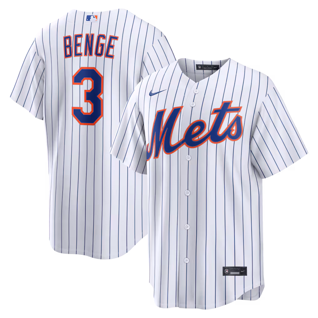 Men's New York Mets Carson Benge Nike White Home Replica Jersey