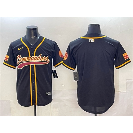 Men's Washington Commanders Blank Black Limited Stitched Baseball Jersey - Ujersey