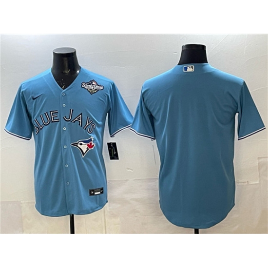 Men's Toronto Blue Jays Blank Blue 2025 World Series Home Cool Base Stitched Baseball Jersey - Ujersey