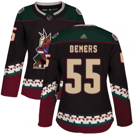 Women's Adidas Arizona Coyotes #55 Jason Demers Premier Black Alternate NHL Jersey - Ujersey