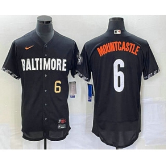 Men's Baltimore Orioles #6 Ryan Mountcastle Number Black 2023 City Connect Flex Base Stitched Jersey1 - Ujersey