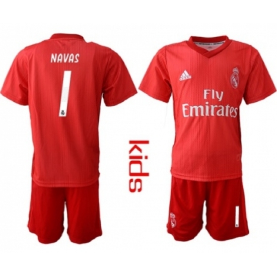 Real Madrid #1 Navas Third Kid Soccer Club Jersey