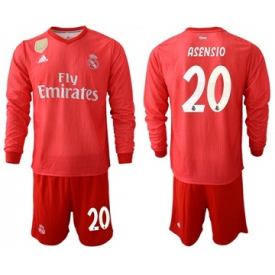 Real Madrid #20 Asensio Third Long Sleeves Soccer Club Jersey